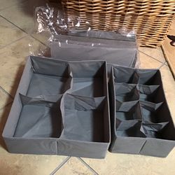 8 Fabric Organaizers Bins With Dividers 