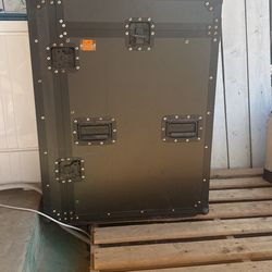 Mr. Dj CASE7000 Flight Chest Style DJ Case with Mixer/CD Case and Built-In Folding Table (Blue)