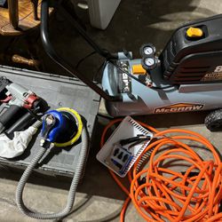 Air Compressor 8 Gallons With Extras Tools