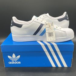 Adidas Superstar White Bliss Blue Size 9.5&10.5 for Sale in New Windsor, NY  - OfferUp