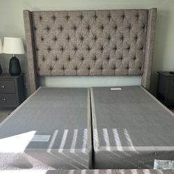 Upholstered Bed And Box Springs