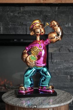 Luxury Popeye the Sailor Man Sculpture - Modern Home Office Decor Statue