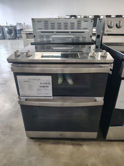 GE slide in electric double oven range