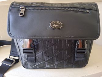 Lacoste Authentic All Black Luxury Messenger Cross Bag