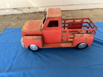 Vintage Red Metal Toy Pickup Truck