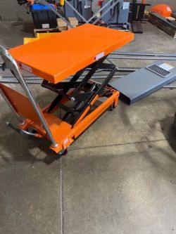 Hydraulic Double Scissor Lift Table Cart 770 lbs Capacity, 51" Extended Table Height, T-2007