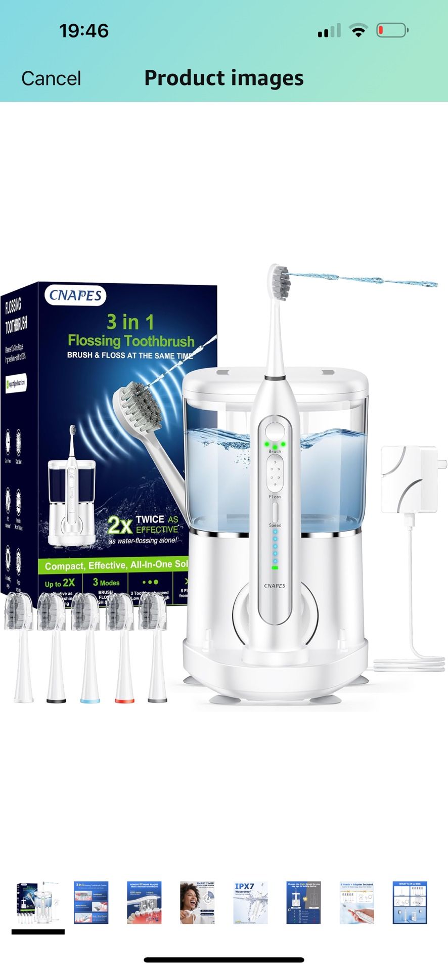 Brand New Electric Toothbrush with Water Flosser Combo 3 in One, Advanced 2.0 Flossing Toothbrush for Teeth Cleaning and Flossing, 5 Speed&3 Mode