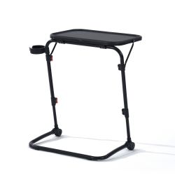 Homy Casa Baseline Black Adjustable Folding Table Desk for Gaming, Work & Study