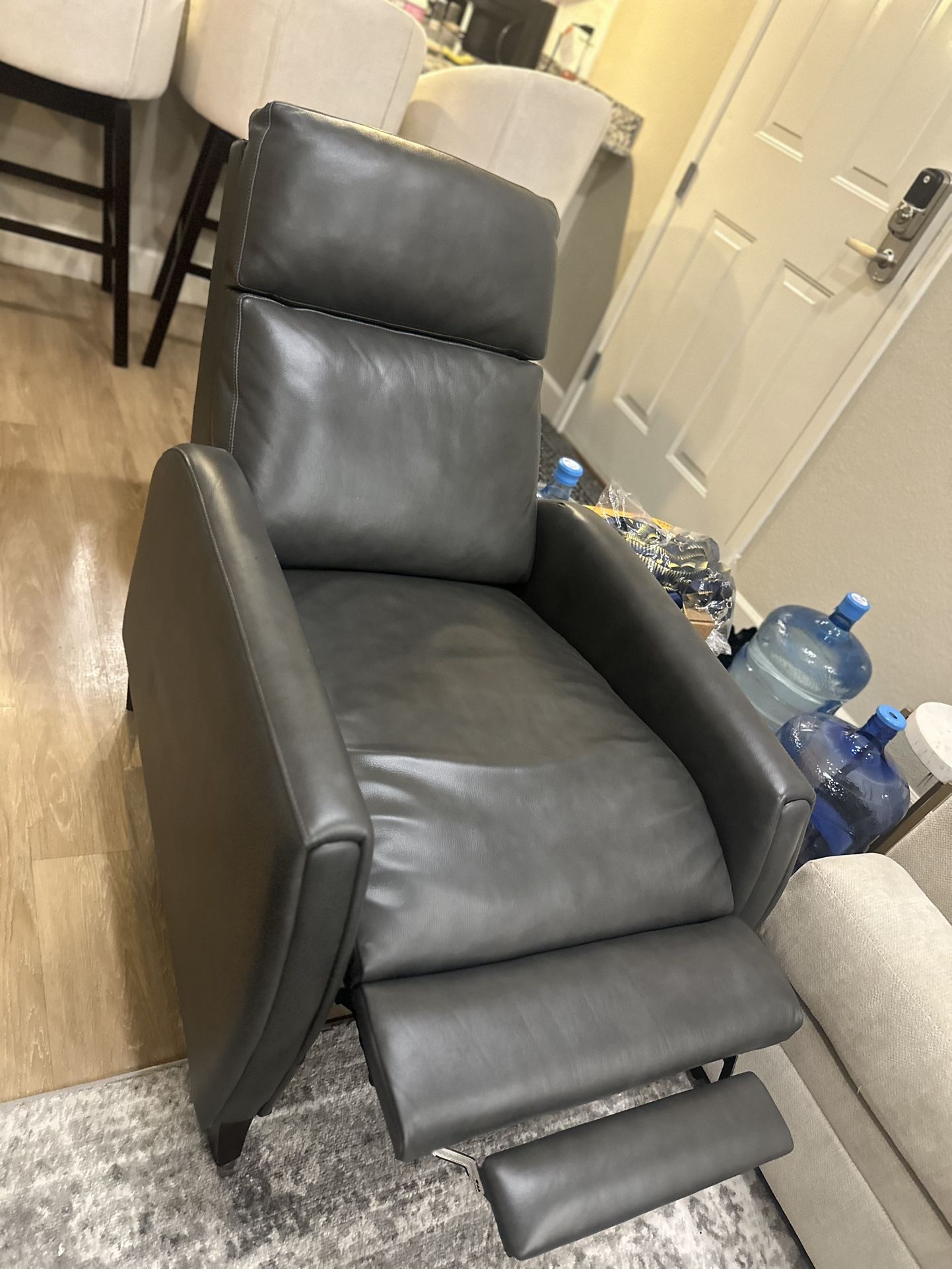 Grey leather Recliner