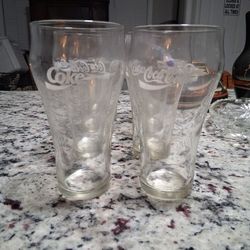 8 Clear Glass Coke Cups