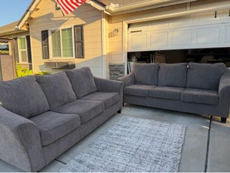 Matching Gray Sofa Set - Both 7 Feet Long