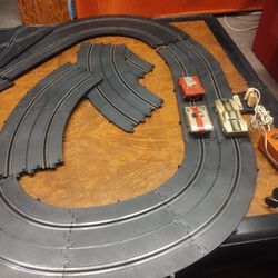 Vintage Slot Car Track, With 3 Cars