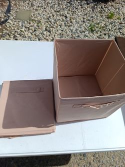 Pink Fabric Bins 10.5 Inch Cube X 3