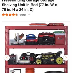 Red Shelving Unit husky Garage Storage 