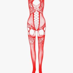Red Body Stockings Exotic Dancer Fishnets Lingerie Glow Party, Fishnet Bodysuit Rave Outfits Club 