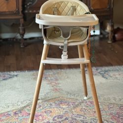 Modern Gender Neutral Easy-Clean Fodoss 3-in-1 Wooden High Chair for Babies & Toddlers 