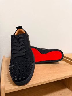 Christian Louboutin Black Suede Spiked Sneakers
