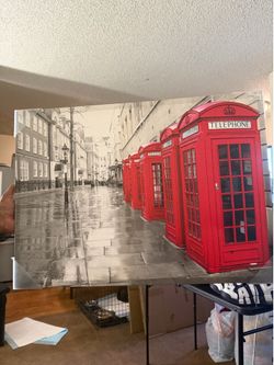 London Telephone Booth Canvas Wall Art