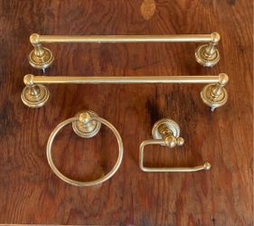 Vintage Brass Bathroom/ Restroom Hardware (Towel Hanger Toilet Paper Hanger Etc.)