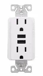 EATON - 15 -Amp 125-volt Tamper Resistant Residential/Commercial Decorator USB outlet Dual Type A