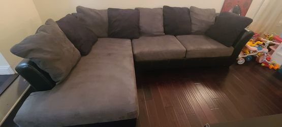 Grey And Black Sectional Couch