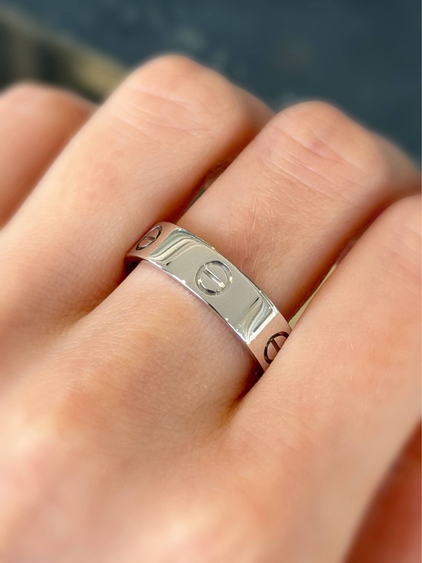 Cartier LOVE RING classic model 18k white gold size 62 full set