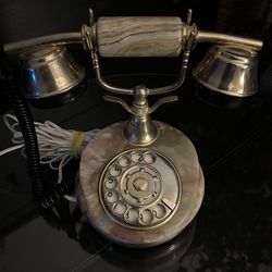 Onyx Marble & Brass Rotary Telephone 