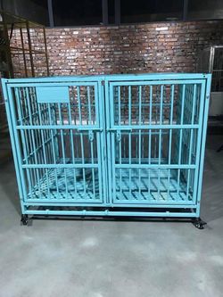 Large Double-Door Metal Dog Kennel Cage