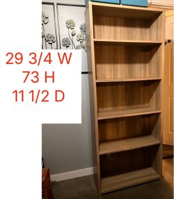 Oak Veneer Bookcase, 3-Drawer Dresser and 2 Nightstands Set