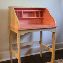 Antique Custom Painted Pink Desk
