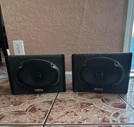 Alpine 6x9 Pair Wedge Car Speaker Enclosure Boxes Single Terminal Universal