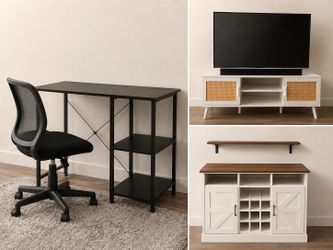 Desk | Desk Chair | TV Stand | Standing Bar