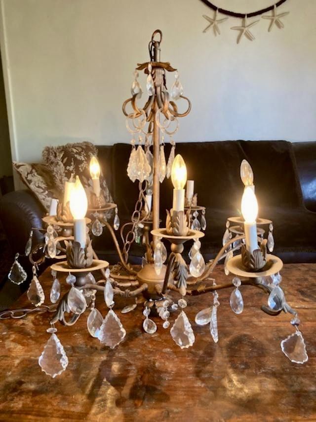 ** REDUCED **. CEILING CHANDELIER - FRENCH VINTAGE/SHABBY CHIC