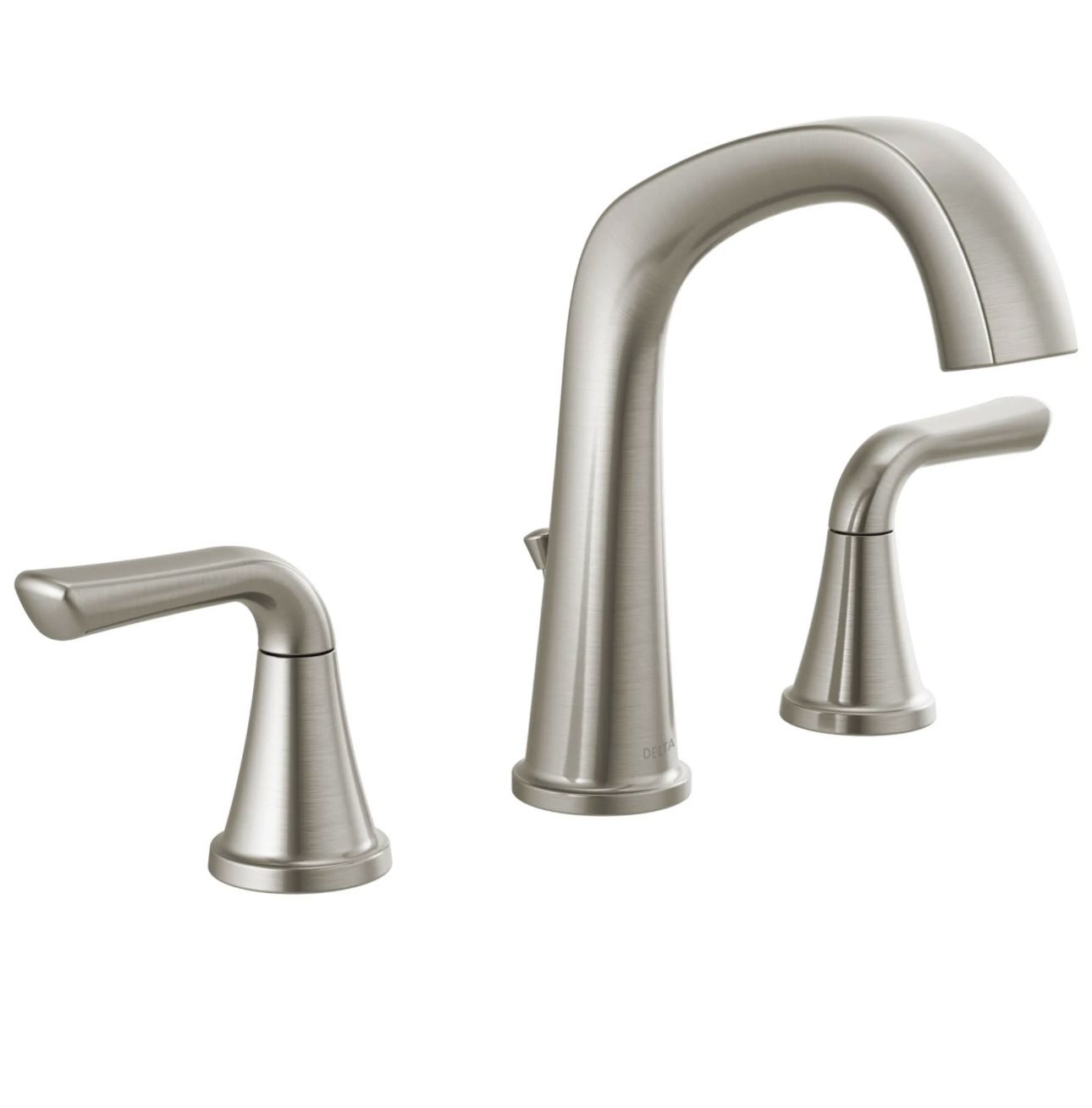 Delta Larkin Chrome Finish SpotShield 2-Handle Widespread WaterSense Bathroom Sink Faucet with Drain 