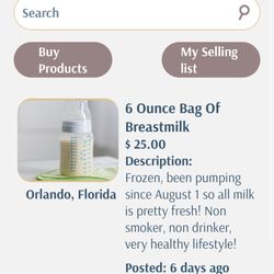 6 Ounce Bags Of Frozen Breastmilk 