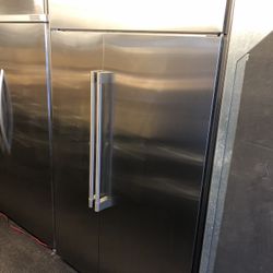 GE Monogram 48” Stainless Steel Built In Side By Side Refrigerator 