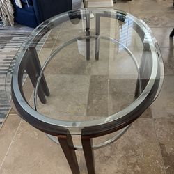 1pc Oval Glass Coffee Table 