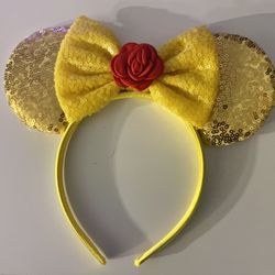 Yellow Disney Mickey Mouse Ears Headband Beauty & Beast 