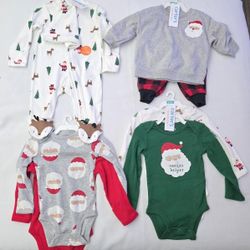 New Carter's  christmas baby clothes sets 
Size 3m
