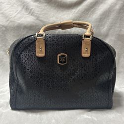 Guess black dome tote luggage bag purse with shoulder strap