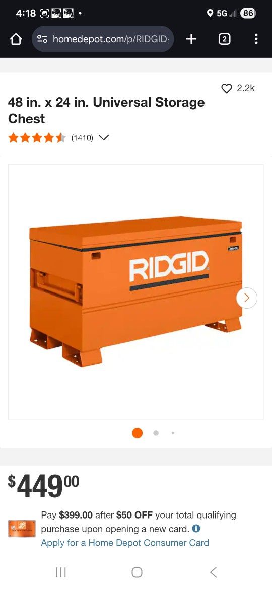 RIGID 48 in. x 24 in. Universal Storage Chest