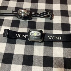 (2) LED HEADLAMPS WITH ADJUSTABLE SIZE HEAD STRAP