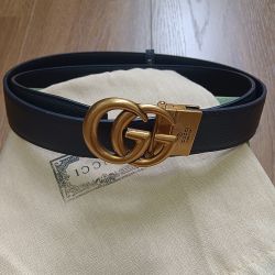 Gucci Black Belt With Double G Buckle