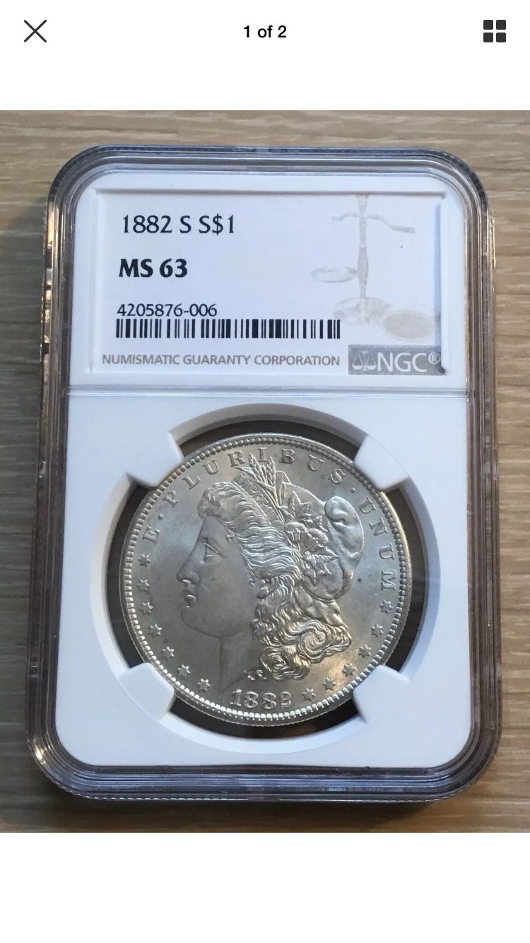 5 Beautiful graded Morgan Silver Dollars!