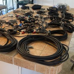 Audio/video Cables, Connectors and Various Power Supplies.