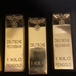 WW2 Gold Bars ( Solid Brass) Coated To Stop Oxidation 