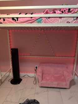 White twin sz loft bed frame