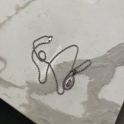 Silver Rope Chain With Pendant All Silver