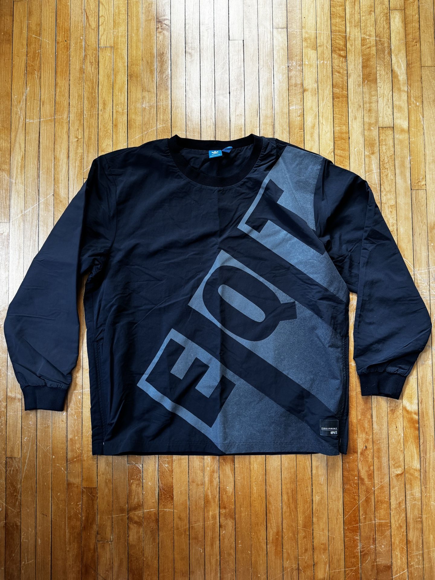 Adidas Men's EQT Nylon Crew Pull Over Jacket Black Sz. XL