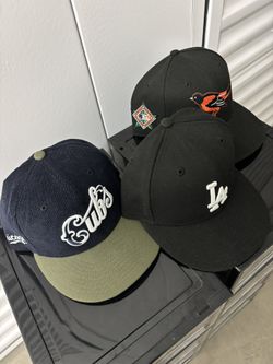 New Era Fitted Baseball Hats (Dodger, Orioles, Cubs)